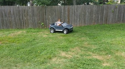 Toddlers sleep While Driving Toy Car