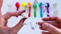 Y colores creativa caras para divertido Aprender jugar arco iris sonriente cucharas niños pequeños con doh