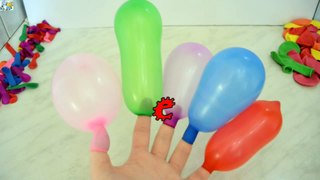 5 Balloons Learn Colours Compilation - TOP Balloon Colors Finger Nursery Rhyme Collection