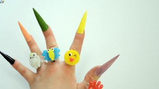 Learn Colors Lighting Rings Long Nail Tip Colours Teach Kids Sing Nursery Rhymes