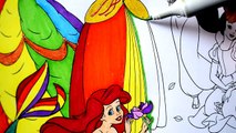Disney Princess Ariel,Cinderella,Belle,Snow white,Beauty and Aurora Coloring Page Fun for kids