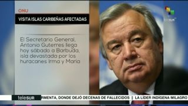 Secretario General de ONU visita islas caribeñas dañadas por huracanes