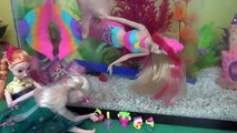 SHOPKINS Hunt Underwater! ELSA & ANNA toddlers Play and Ride on Barbies the Mermaids Rainbow Tail!