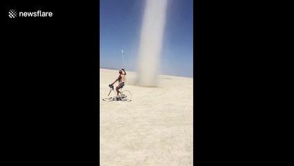 Beautiful dust devil filmed at Burning Man 2017