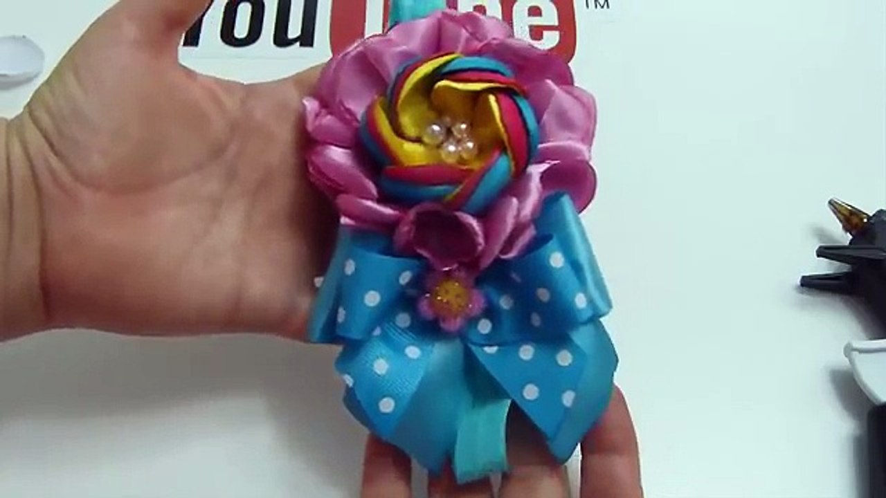 Como Hacer Moños de Liston, Flor de Tela Tutorial, How To Make Hair Bows/Como Hacer Moños de Listón