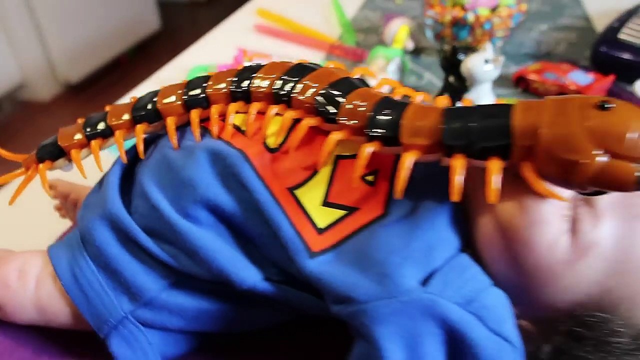 Bad Silicone Baby INSECT ATTACK! w/ Frozen Elsa Spiderman Joker Hulk Superhero Fun
