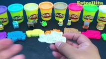 Plastilina Play Doh Cars Moldes y Juguetes Sorpresas. Huevos de super heroes y botes de Slime