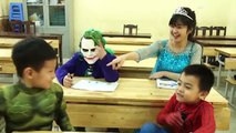 Little school Superhero Spiderman Hulk Frozen Elsa in classroom Spiderman is teacher Superhero funny