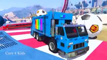 COLOR Garbage TRUCKS and Spiderman Cars Cartoon with Colors for Kids w Funny Children Nursery Rhymes