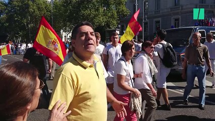 "Te insulto si me sale de los cojones": tensión entre españolistas y partidarios del diálogo en Madrid