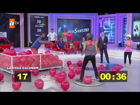 Balon patlatma oyununda Larissa Gacemer'den harika performans! - Döndür Şansını 19. Bölüm - atv