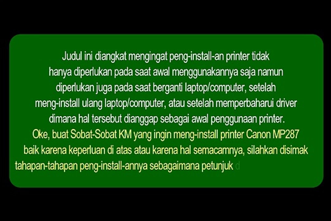 Cara Install Printer Canon MP287 ke Laptop & Computer - video Dailymotion