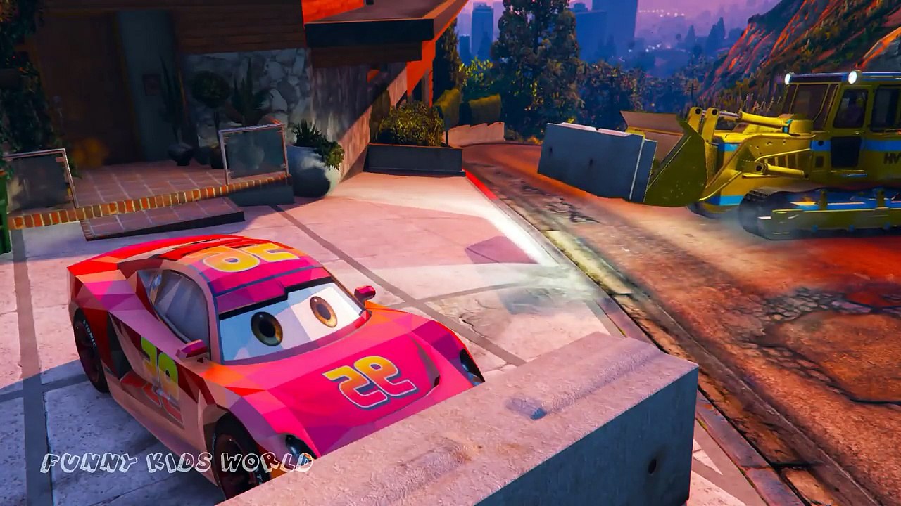 Disney Cars 3 LIGHTNING MCQUEEN BLOCKED By a Joker Help w Spiderman & Hulk Superhero Cartoon for Kid