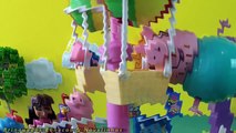 Papai Pig fica preso no brinquedo Passeio de Balão Peppa Pig ajuda. Novelinha massinha Play Doh