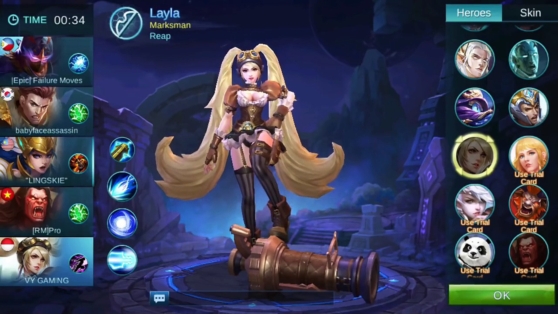 ⁣Mobile Legends - New LAYLA Model Malefic Gunner Gameplay with Critical Item Build [MVP]