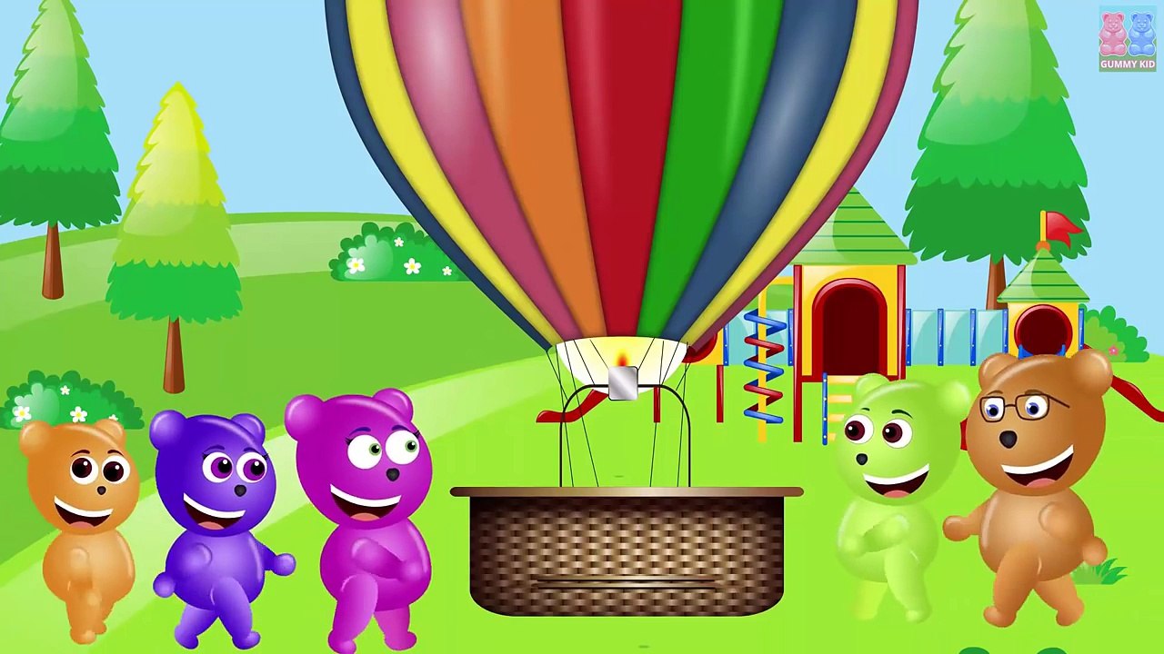 Mega Gummy bear babies eating Ice cream cones in amusement finger funny cartoon videos fro kids