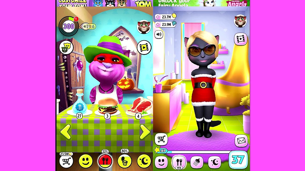 My Talking Angela Level 37 Vs My Talking Tom Level 300-For Kids Game