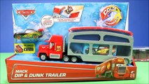 New Pixar Cars Mack Dip & Dunk Trailer Playset with 7 Color Change Cars Disney Unboxing - WD Toys