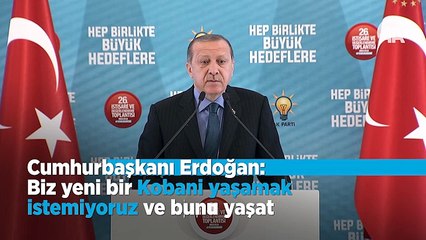 'Biz yeni bir Kobani yaşamak istemiyoruz ve bunu yaşatmayacağız'