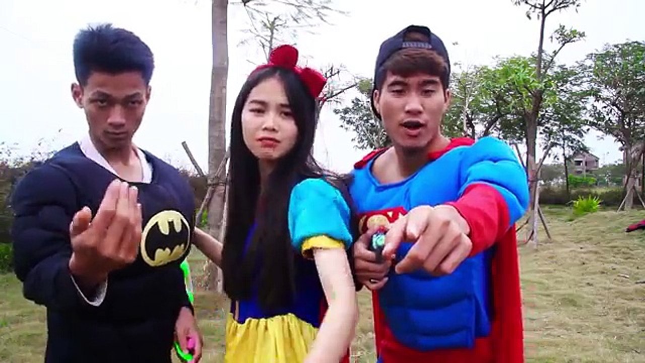 Frozen Elsa is The Little Match Girl Venom Spiderman Superman love Snow White Prank Superhero fun