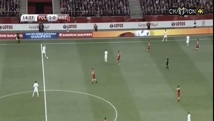 Kamil Grosicki Goal - Poland vs Montenegro 2-0 08.10.2017
