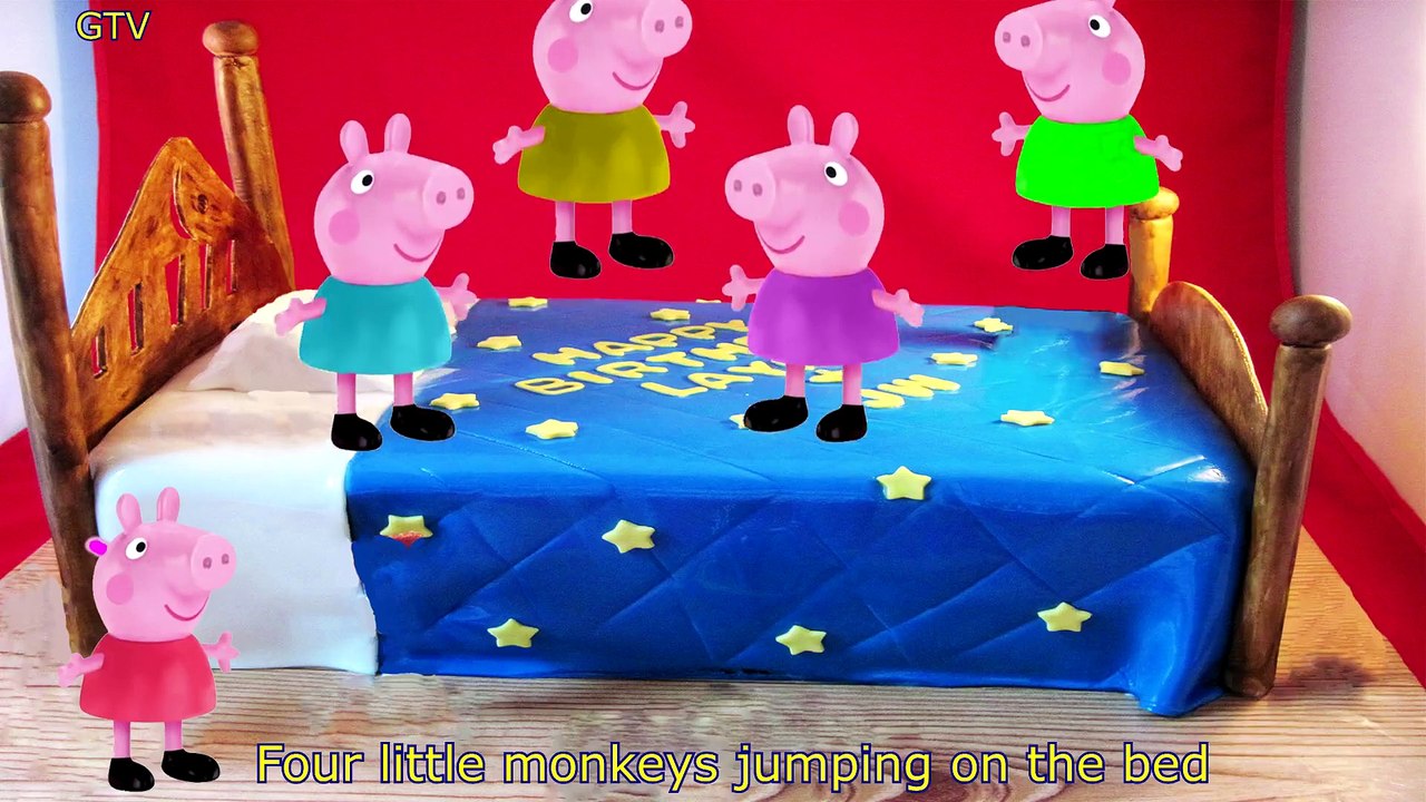 Five Pepa Pig Jumping on the Bed Nursery Rhymes - Animation Cartoons for Kids Baby Songs