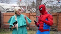 Kids story about superhero spider-man and Frozen Elsa hunt to Joker MInion Maleficent Superhero Fun