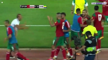اهداف مباراة المغرب و الغابون 3 0 هاتريك خالذ بوطيب الذي اشعل المدرجات  maroc vs gabon