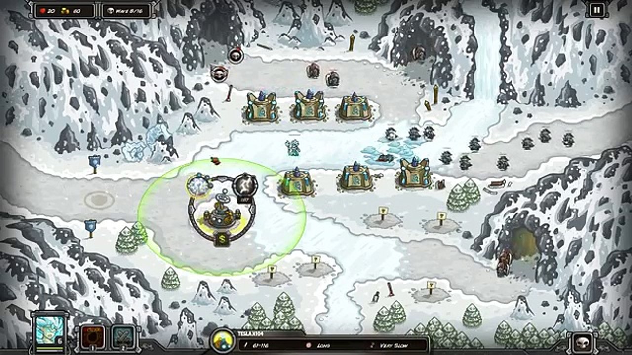 Kingdom Rush Walkthrough - Glacial Heights - Campaign 3 Stars [Steam version][HD]