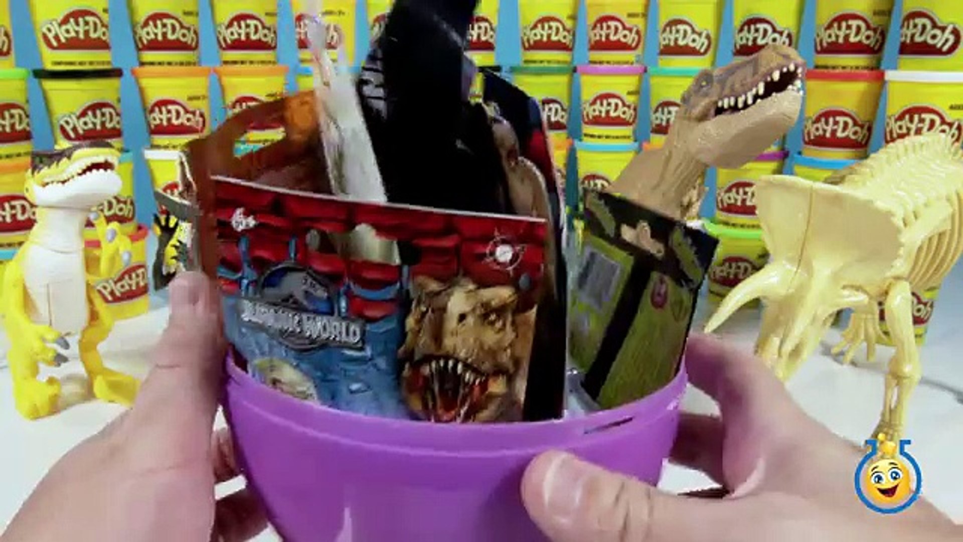 jurassic world play doh surprise eggs