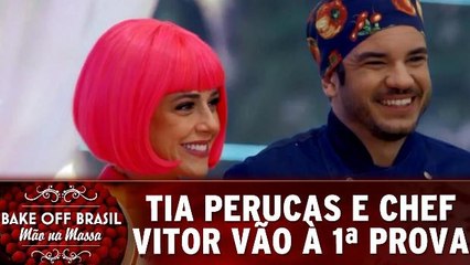 Tia Perucas e Chef Vitor participam da 1ª prova
