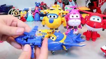 Plane Super Wings Airplane Transformers & Baby Doll with Trucks Surprise Eggs Toys