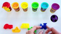 Learn Colors with Soccer Ball Play Doh Color Balls Superheroes and Cars Ice Cream Molds for Kids