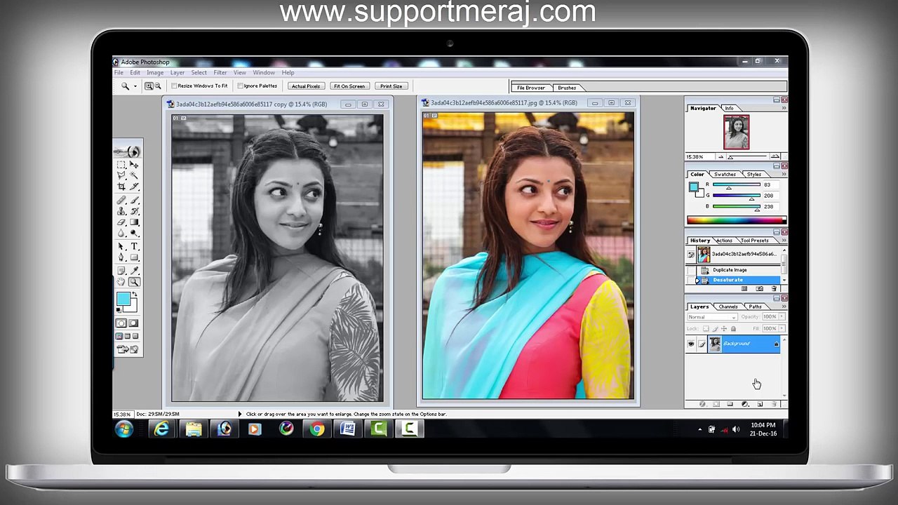 How To Make Black And White Photo Color in Photoshop 7.0