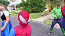 Spiderman DESTROYS HULK TRACTOR CARS! w/ Frozen Elsa Anna Joker Pringles Kids Fun In Real Life