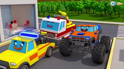 The Yellow Tow Truck in City Fun Kids Compilation Cars & Truck Stories 3D Animation cartoon children