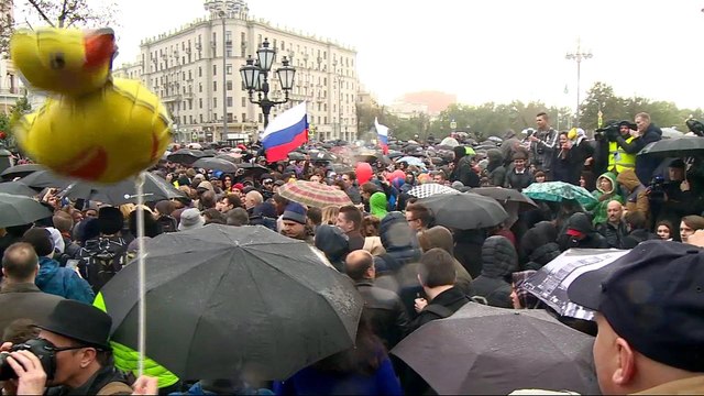 Anti-Putin protests erupts across Russia on president's 65th birthday