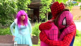 Spiderman & Frozen Elsa In Real Life! w/ Ironman vs Batman, Pink Spidergirl, Hulk & Bad Baby