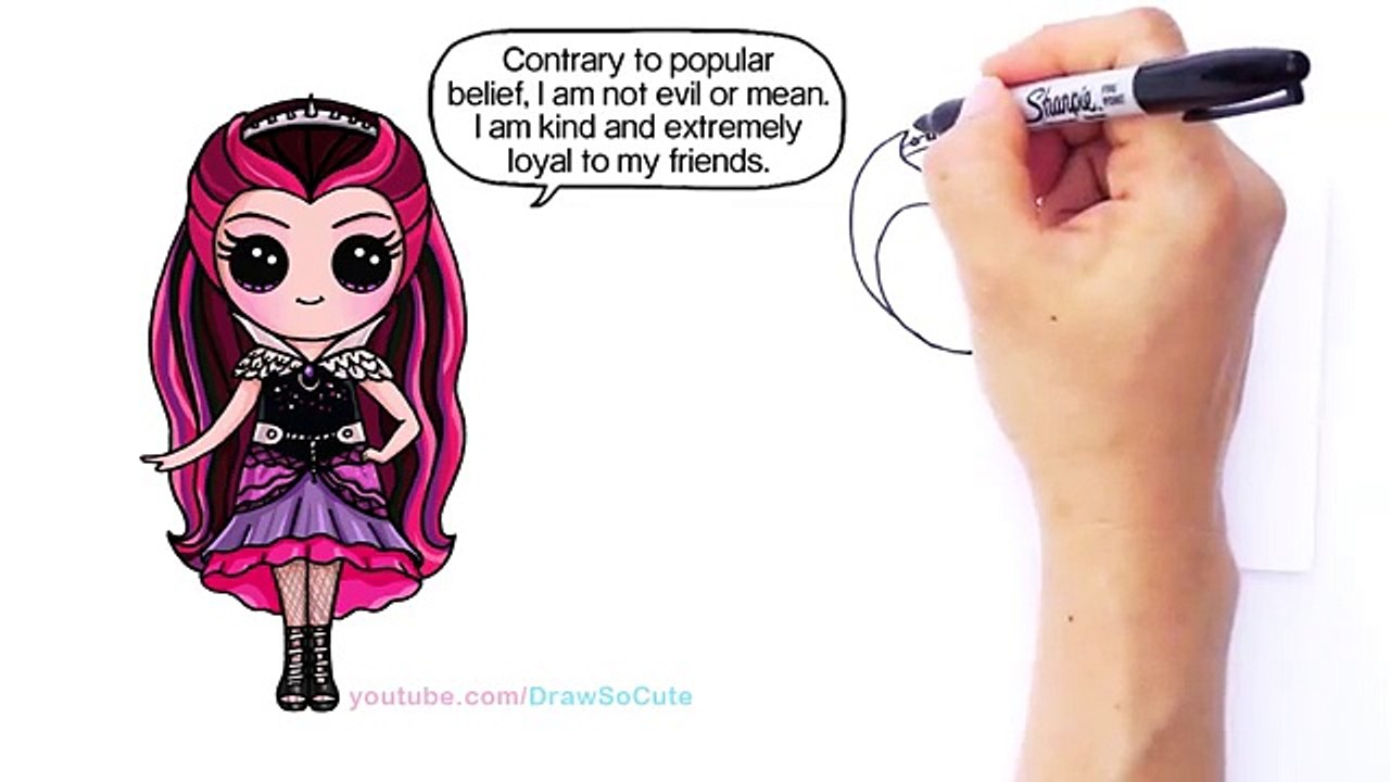 How to Draw Raven Queen step by step Chibi - Ever After High