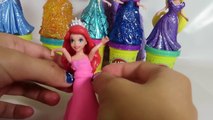 NEW Play Doh Sparkle Disney Glitter Glider Frozen Elsa Anna Princess Ariel Rapunzel Dolls Dress-up