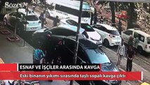 Zabıta, esnaf ve işçilerin karıştığı kavgada 4 kişi yaralandı