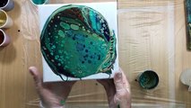 ( 180 ) acrylic pouring dark colours 20 cm x 20 cm