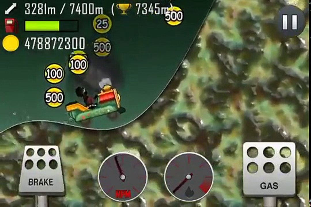 Hill climb racing: Alien Planet. 7411 meters with Kiddie Express