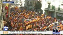 Catalogne: 350.000 manifestants anti-indépendance ont défilé à Barcelone, selon la police