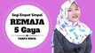 Hijab Remaja 5 Gaya Simpel Dengan Segi Empat Motif Cantik Untuk Sehari - hari #NMY Hijab Tutorials