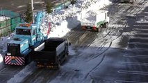 Unusual Japan Snow Removal Mega Machines: Grader, Truck, Loader, Bulldozer, Excavator in the Water