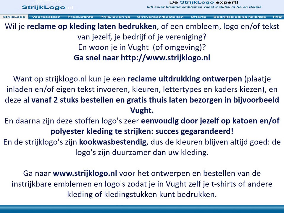 Reclame kleding bedrukken Vught