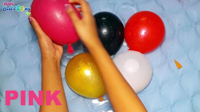 5 Wet Colours Face Balloons - TOP Learn Colours Wet Balloons Compilation