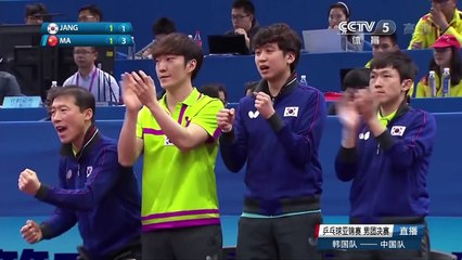 Descargar video: Ma Long vs Jang Woojin FULL Mens Team Finals 2017 Asian Championships