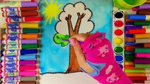 Et Noël couleur coloration les couleurs pour main enfants Apprendre arbre pages
